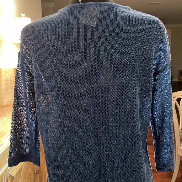 J Jill Blue Knit Top, Size XS Petite - Picture 2 of 4